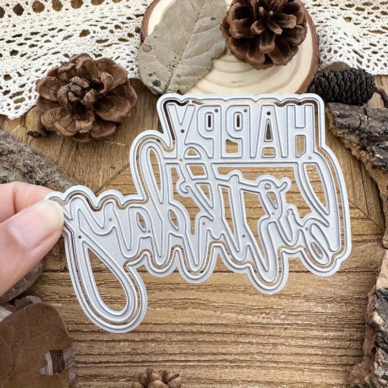 LZBRDY Happy Birthday Wishes Words Embossing Metal Cutting Dies for Card Making and Scrapbooking, Arts Crafts Birthday Craft Die Cuts Stencil - Image 3